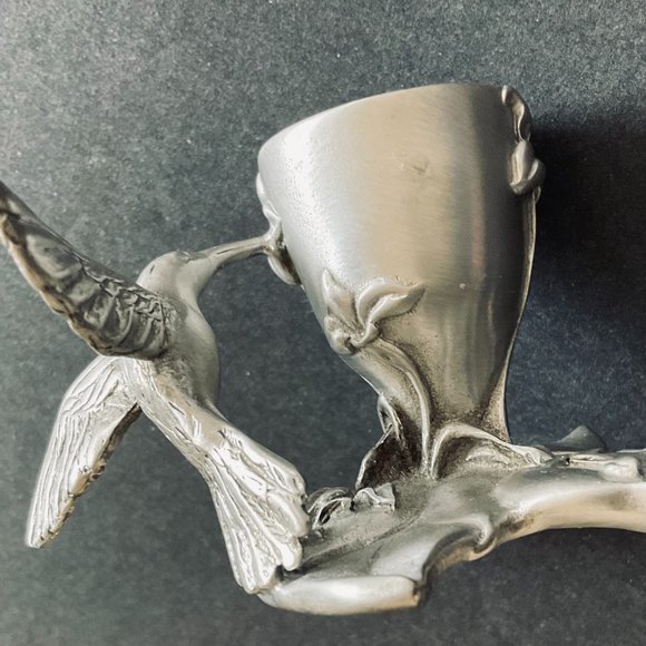 SEAGULL PEWTER CANADA Single Hummingbird Candlestick Holder EUC - Picture 2 of 9
